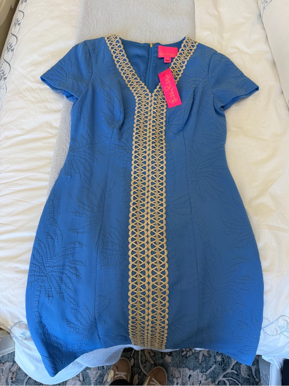Lilly Pulitzer Arie Stretch Shift in Bennet Blue Mini Dress